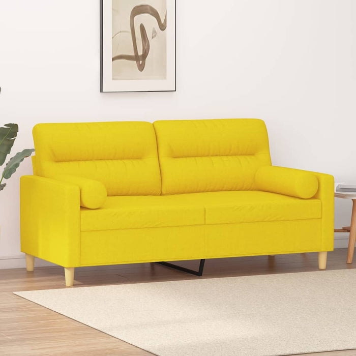 Canapea cu 2 locuri cu pernuțe, galben deschis, 140 cm, textil - WALTI WALTI