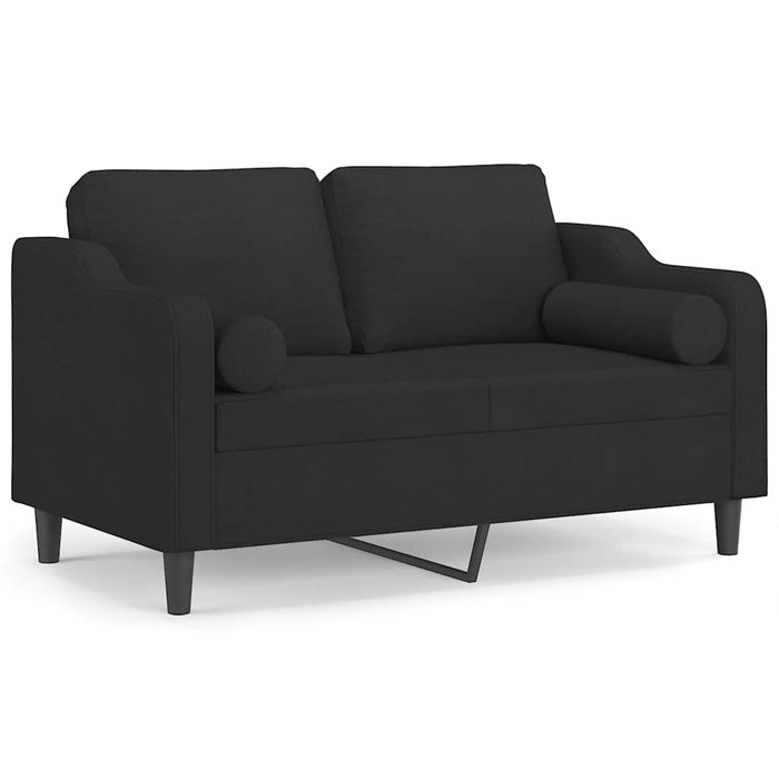 Canapea cu 2 locuri cu pernuțe, negru, 120 cm, textil - WALTI WALTI