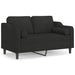 Canapea cu 2 locuri cu pernuțe, negru, 120 cm, textil - WALTI WALTI
