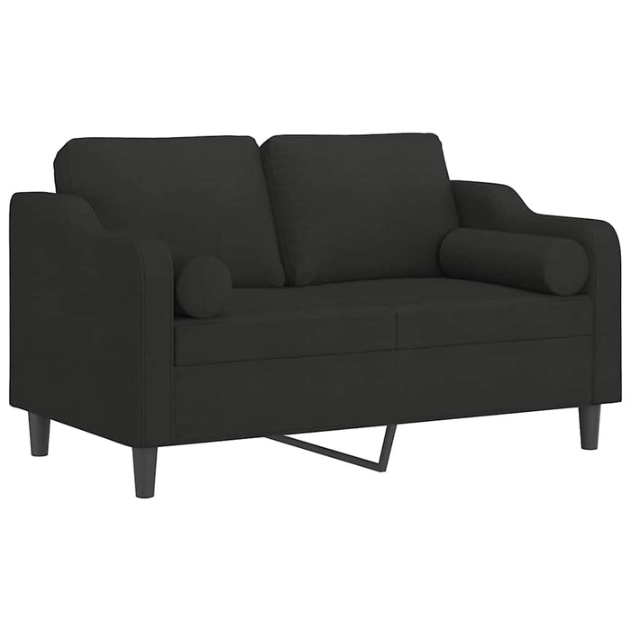 Canapea cu 2 locuri cu pernuțe, negru, 120 cm, textil - WALTI WALTI