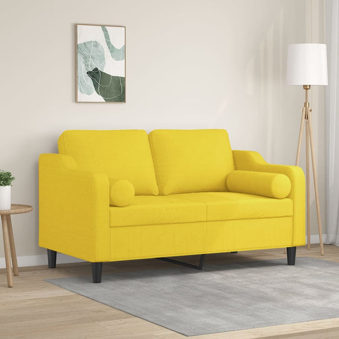 Canapea cu 2 locuri cu pernuțe, galben deschis, 120 cm, textil - WALTI WALTI