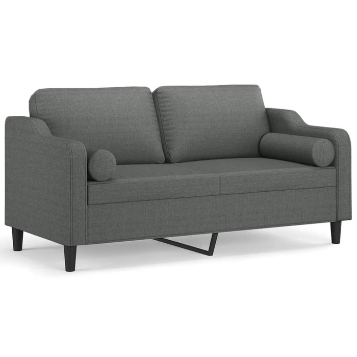 Canapea cu 2 locuri cu pernuțe, gri închis, 140 cm, textil - WALTI WALTI