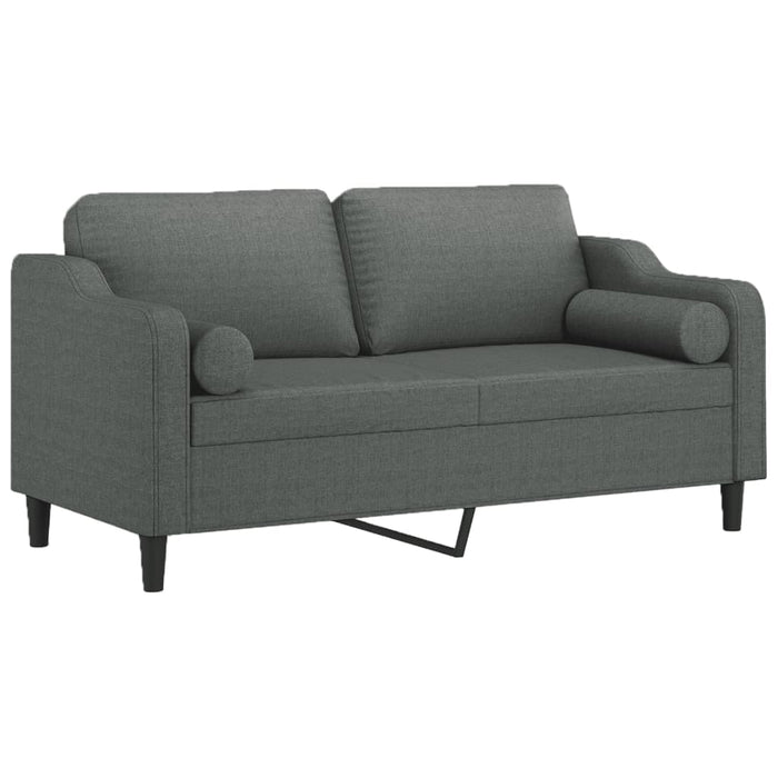 Canapea cu 2 locuri cu pernuțe, gri închis, 140 cm, textil - WALTI WALTI