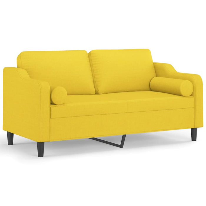 Canapea cu 2 locuri cu pernuțe, galben deschis, 140 cm, textil WALTI