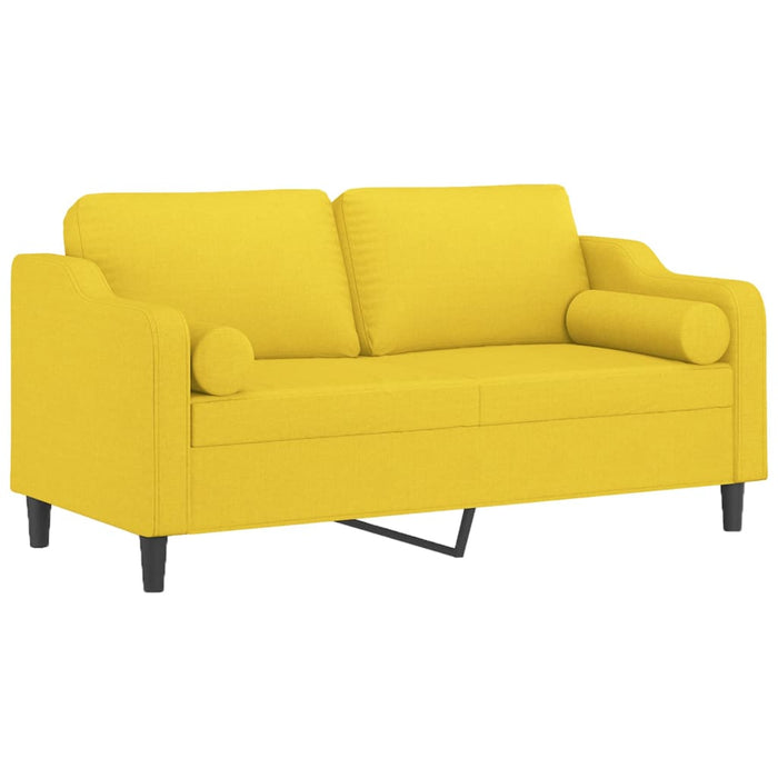 Canapea cu 2 locuri cu pernuțe, galben deschis, 140 cm, textil WALTI