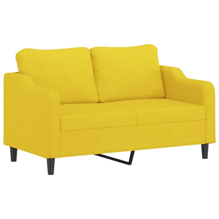 Canapea cu 2 locuri cu pernuțe, galben deschis, 140 cm, textil WALTI
