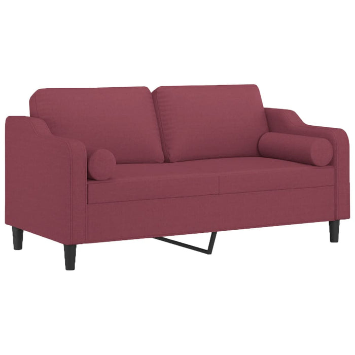 Canapea cu 2 locuri cu pernuțe, roșu vin, 140 cm, textil - WALTI WALTI