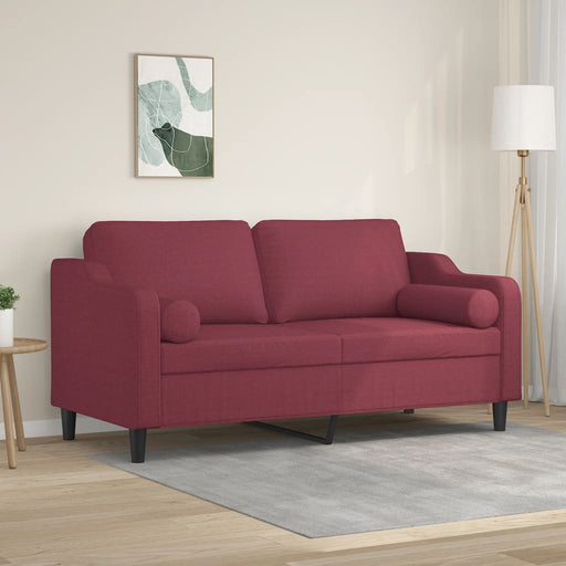 Canapea cu 2 locuri cu pernuțe, roșu vin, 140 cm, textil - WALTI WALTI