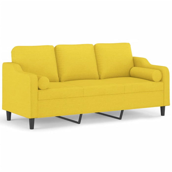 Canapea cu 3 locuri cu pernuțe, galben deschis, 180 cm, textil - WALTI WALTI