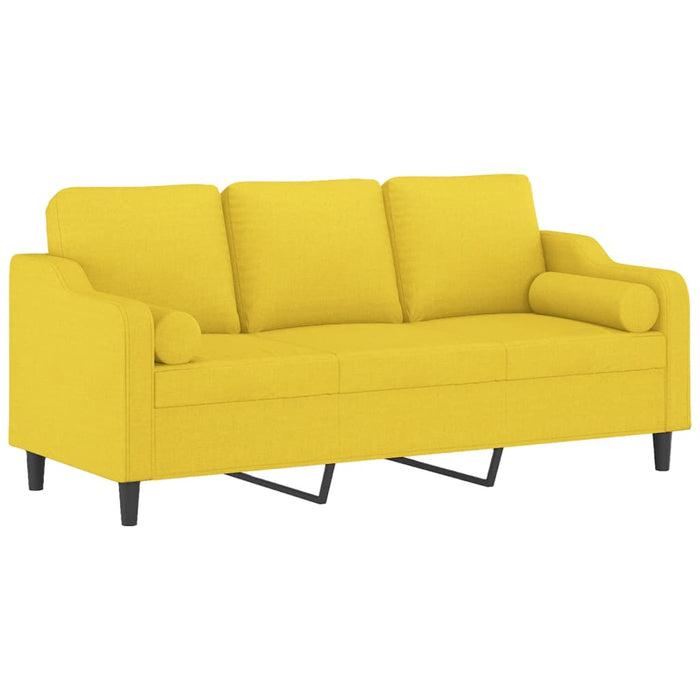 Canapea cu 3 locuri cu pernuțe, galben deschis, 180 cm, textil - WALTI WALTI