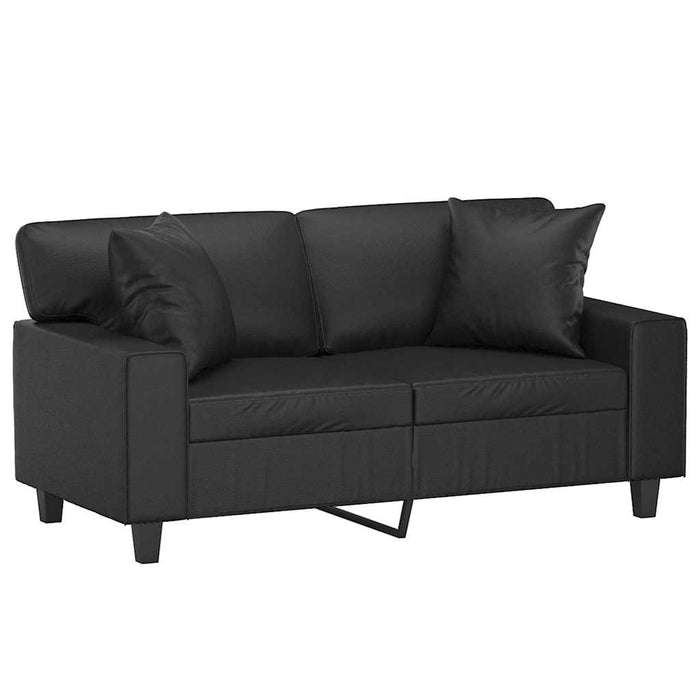 Canapea cu 2 locuri cu pernuțe, negru, 120 cm, piele ecologică - WALTI WALTI