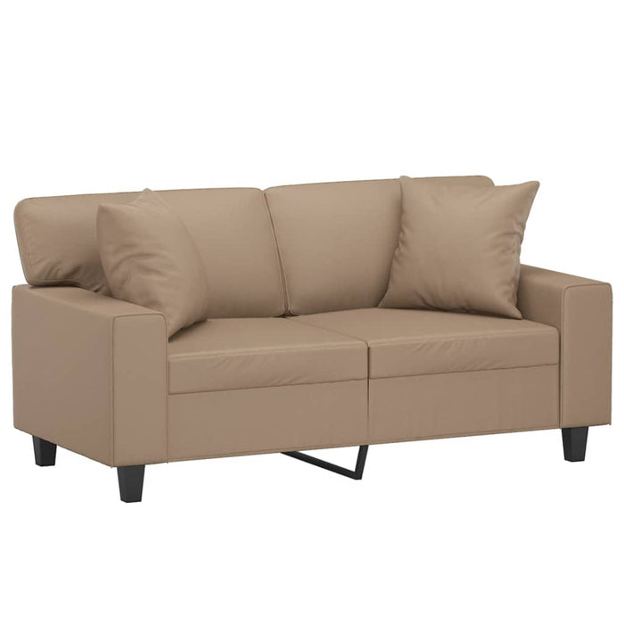 Canapea cu 2 locuri cu pernuțe, cappuccino, 120 cm, piele eco. - WALTI WALTI