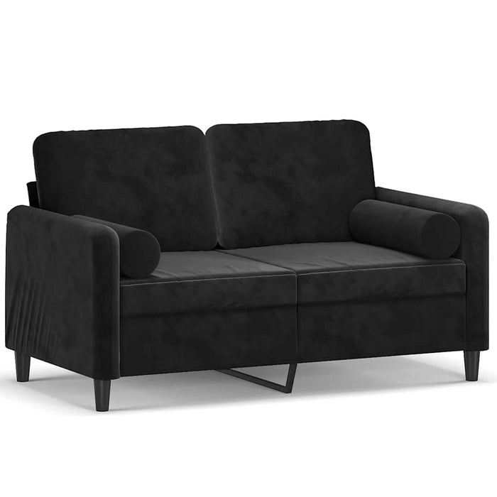 Canapea cu 2 locuri cu pernuțe, negru, 120 cm, catifea - WALTI WALTI