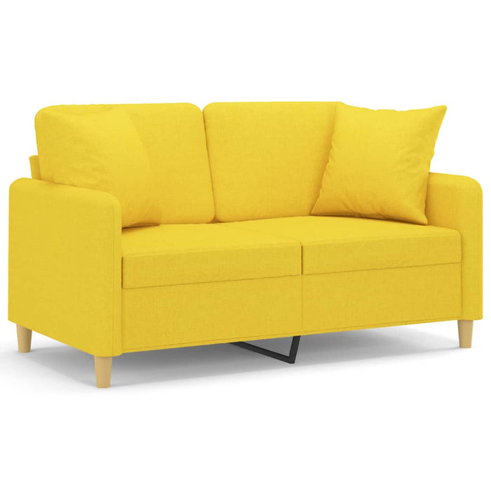 Canapea cu 2 locuri cu pernuțe, galben deschis, 120 cm, textil - WALTI WALTI