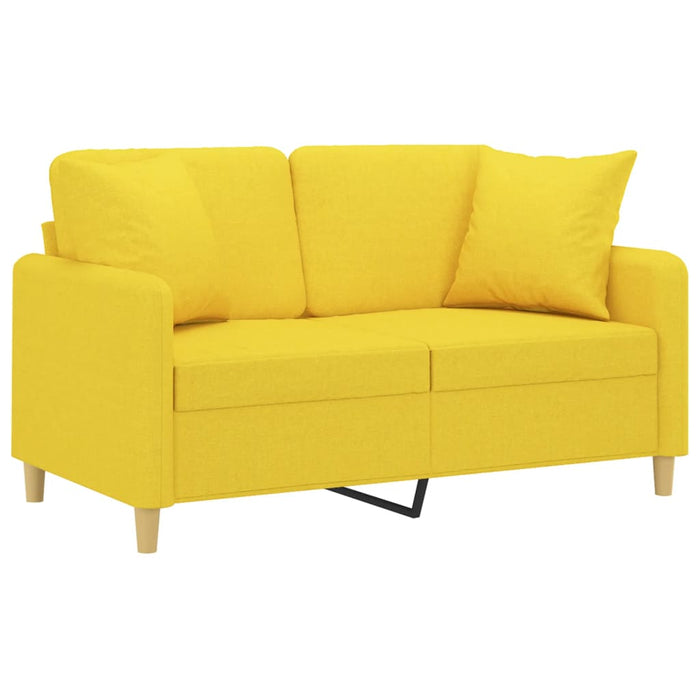 Canapea cu 2 locuri cu pernuțe, galben deschis, 120 cm, textil - WALTI WALTI