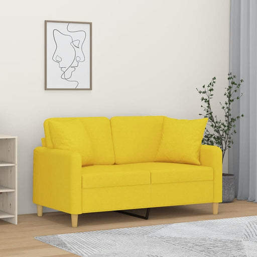 Canapea cu 2 locuri cu pernuțe, galben deschis, 120 cm, textil - WALTI WALTI