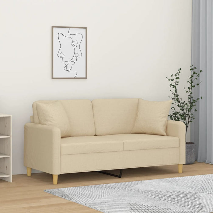 Canapea cu 2 locuri cu pernuțe, crem, 140 cm, textil - WALTI WALTI