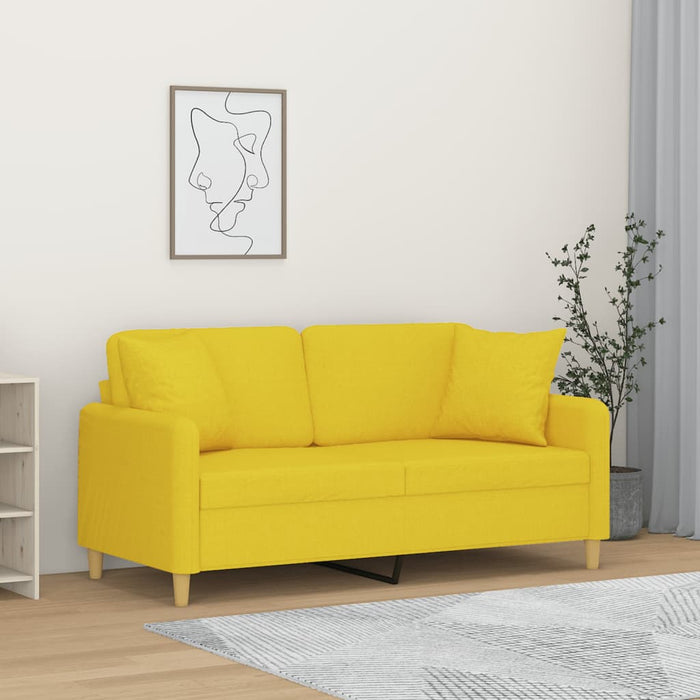 Canapea cu 2 locuri cu pernuțe, galben deschis, 140 cm, textil - WALTI WALTI