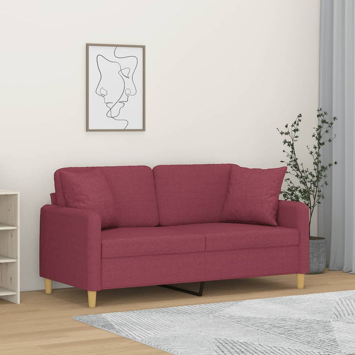 Canapea cu 2 locuri cu pernuțe, roșu vin, 140 cm, textil WALTI