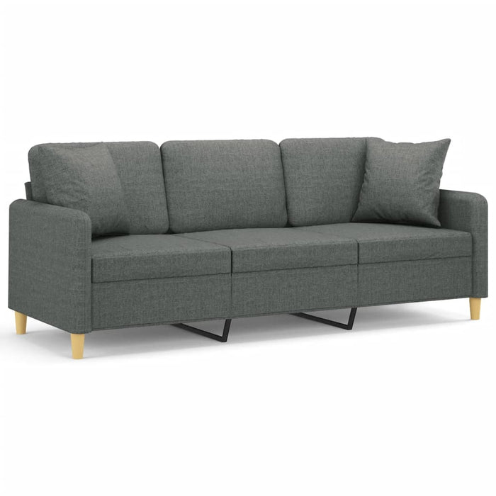 Canapea cu 3 locuri cu pernuțe, gri închis, 180 cm, textil - WALTI WALTI