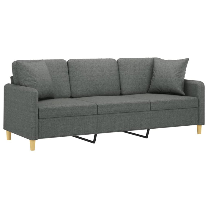 Canapea cu 3 locuri cu pernuțe, gri închis, 180 cm, textil - WALTI WALTI