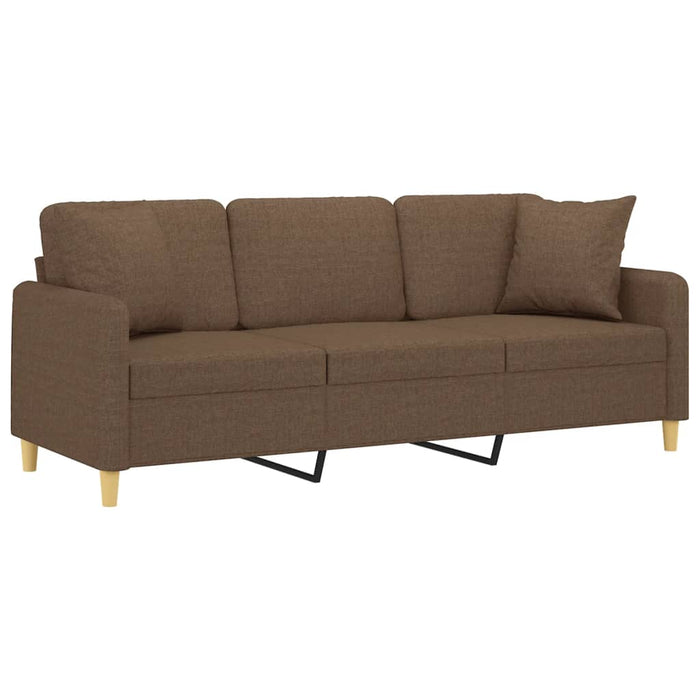 Canapea cu 3 locuri cu pernuțe, maro, 180 cm, textil WALTI