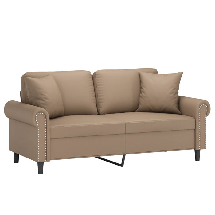 Canapea cu 2 locuri cu pernuțe, cappuccino, 140 cm, piele eco. - WALTI WALTI