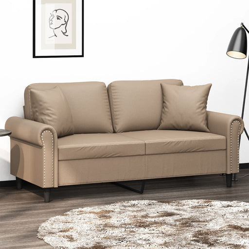 Canapea cu 2 locuri cu pernuțe, cappuccino, 140 cm, piele eco. - WALTI WALTI