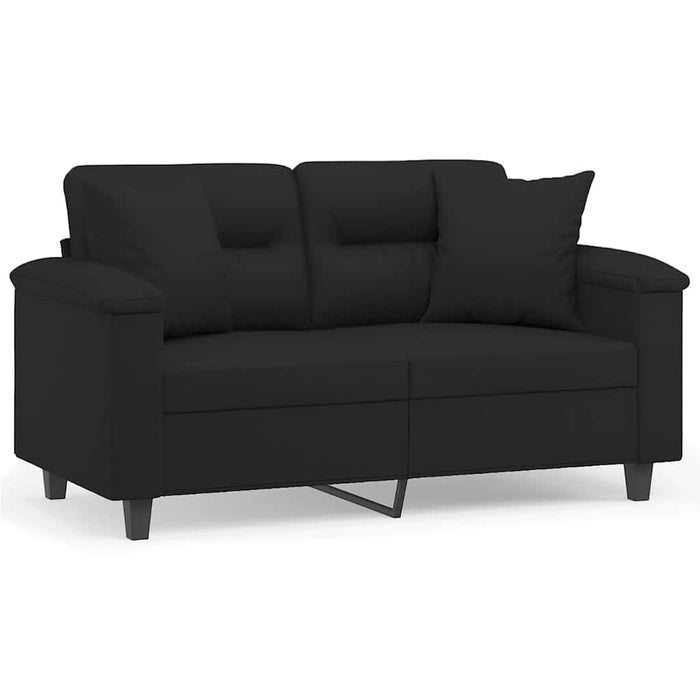 Canapea cu 2 locuri, cu perne, negru, 120 cm, microfibră - WALTI WALTI