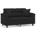 Canapea cu 2 locuri, cu perne, negru, 120 cm, microfibră - WALTI WALTI