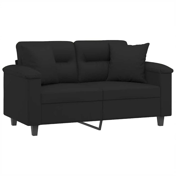 Canapea cu 2 locuri, cu perne, negru, 120 cm, microfibră - WALTI WALTI