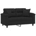 Canapea cu 2 locuri, cu perne, negru, 120 cm, microfibră - WALTI WALTI