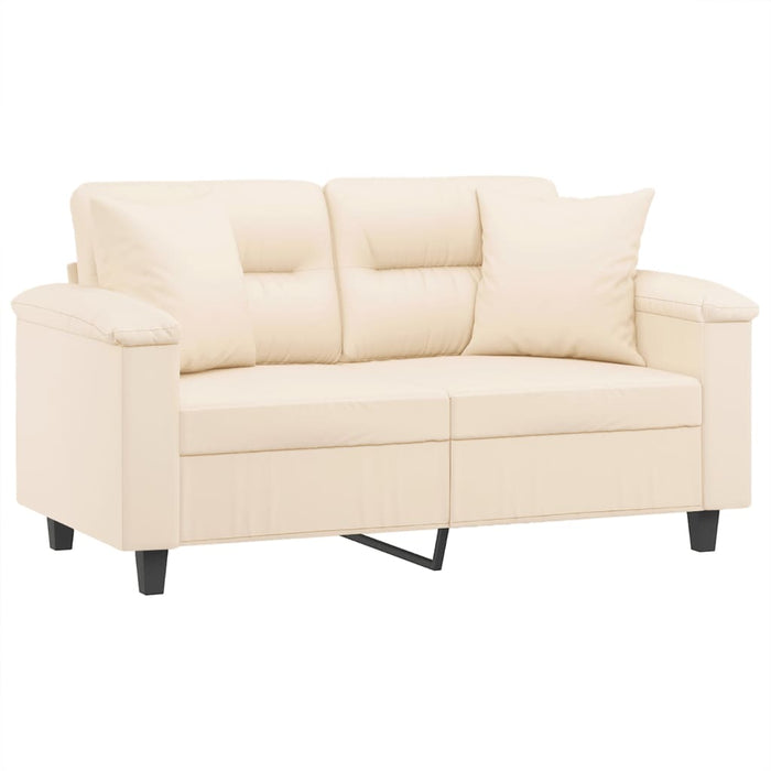 Canapea cu 2 locuri, cu perne, bej, 120 cm, microfibră WALTI