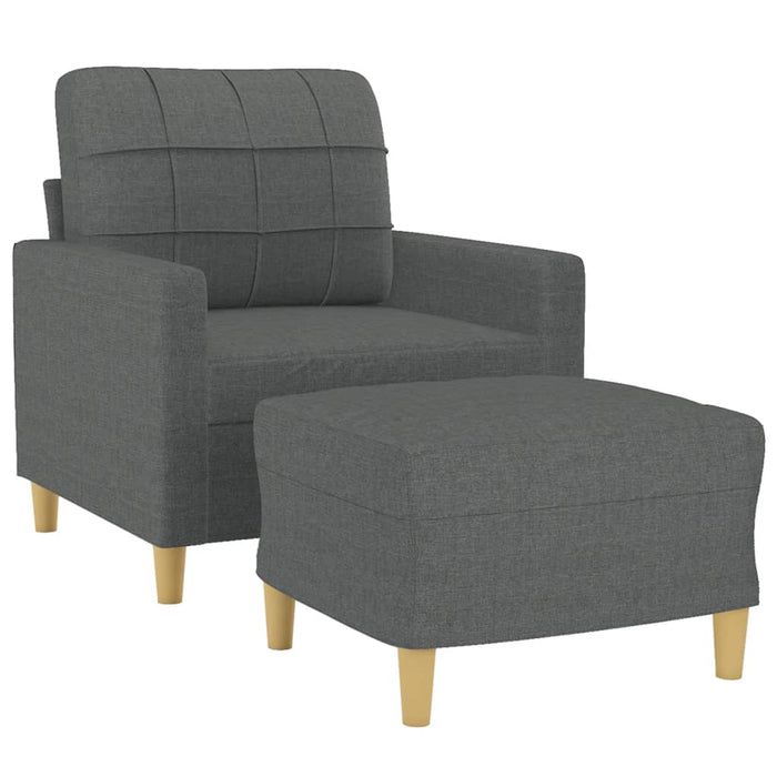 Fotoliu canapea cu taburet, gri închis, 60 cm, textil - WALTI WALTI
