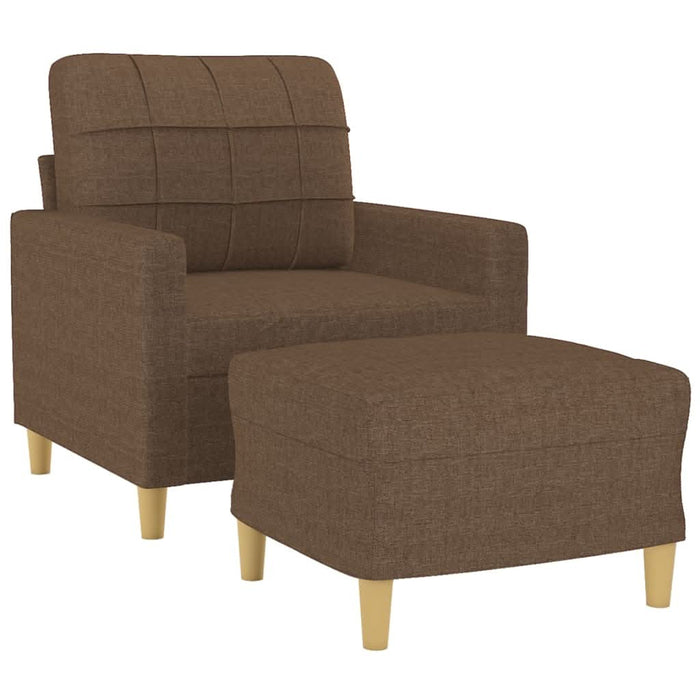 Fotoliu canapea cu taburet, maro, 60 cm, material textil - WALTI WALTI