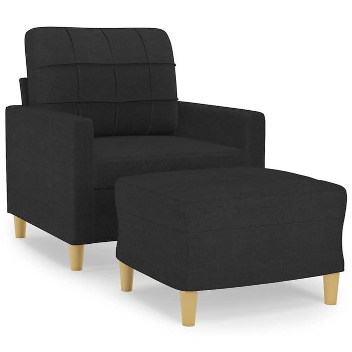 Fotoliu canapea cu taburet, negru, 60 cm, material textil - WALTI WALTI