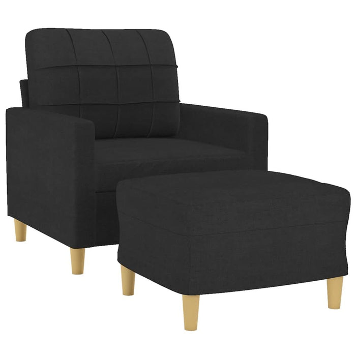 Fotoliu canapea cu taburet, negru, 60 cm, material textil - WALTI WALTI