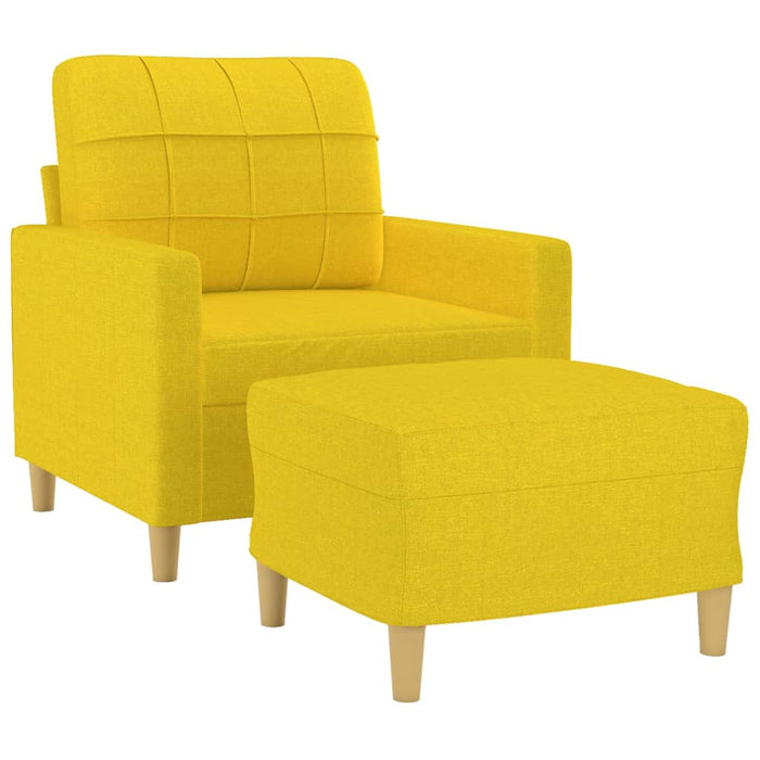 Fotoliu canapea cu taburet, galben deschis, 60 cm, textil WALTI