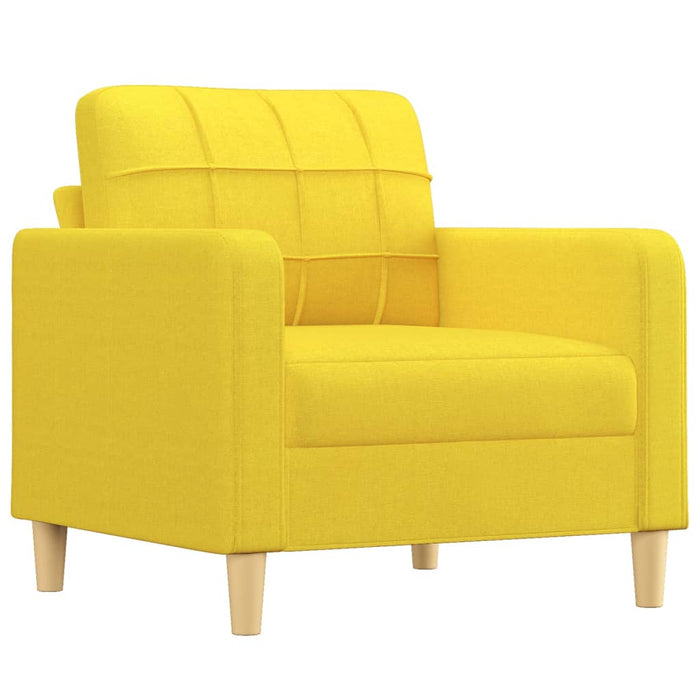 Fotoliu canapea cu taburet, galben deschis, 60 cm, textil WALTI