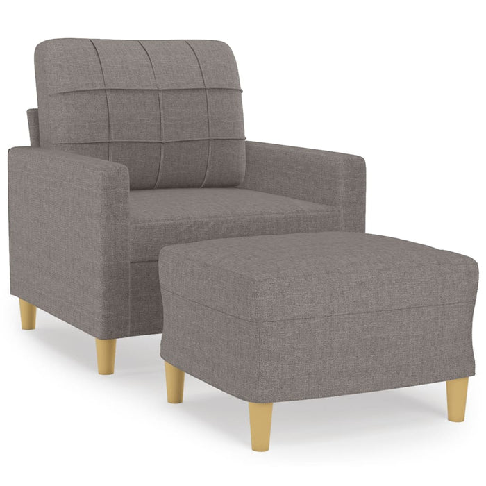 Fotoliu canapea cu taburet, taupe, 60 cm, material textil - WALTI WALTI
