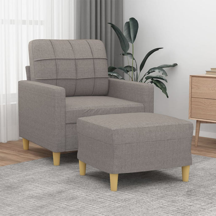 Fotoliu canapea cu taburet, taupe, 60 cm, material textil - WALTI WALTI