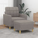 Fotoliu canapea cu taburet, taupe, 60 cm, material textil - WALTI WALTI
