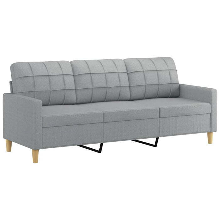 Canapea cu 3 locuri și taburet, gri deschis, 180 cm, textil WALTI