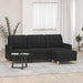 Canapea cu 3 locuri cu taburet, negru, 180 cm, material textil - WALTI WALTI