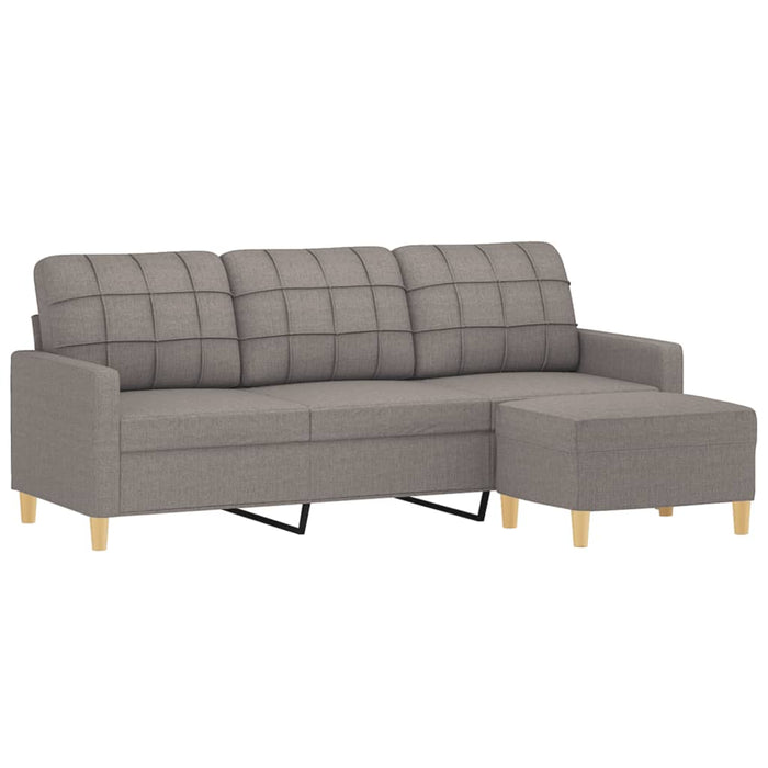 Canapea cu 3 locuri și taburet, taupe, 180 cm, material textil - WALTI WALTI