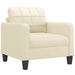 Fotoliu canapea cu taburet, crem, 60 cm, piele ecologică - WALTI WALTI