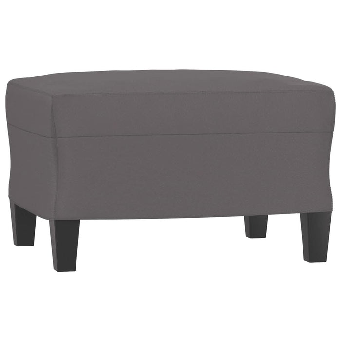 Fotoliu canapea cu taburet, gri, 60 cm, piele ecologică - WALTI WALTI