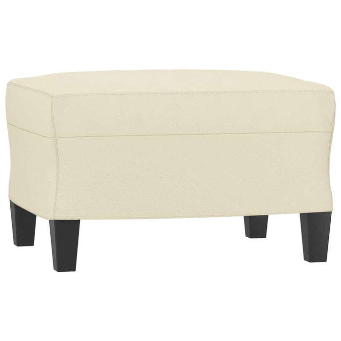 Fotoliu canapea cu taburet, crem, 60 cm, piele ecologică - WALTI WALTI