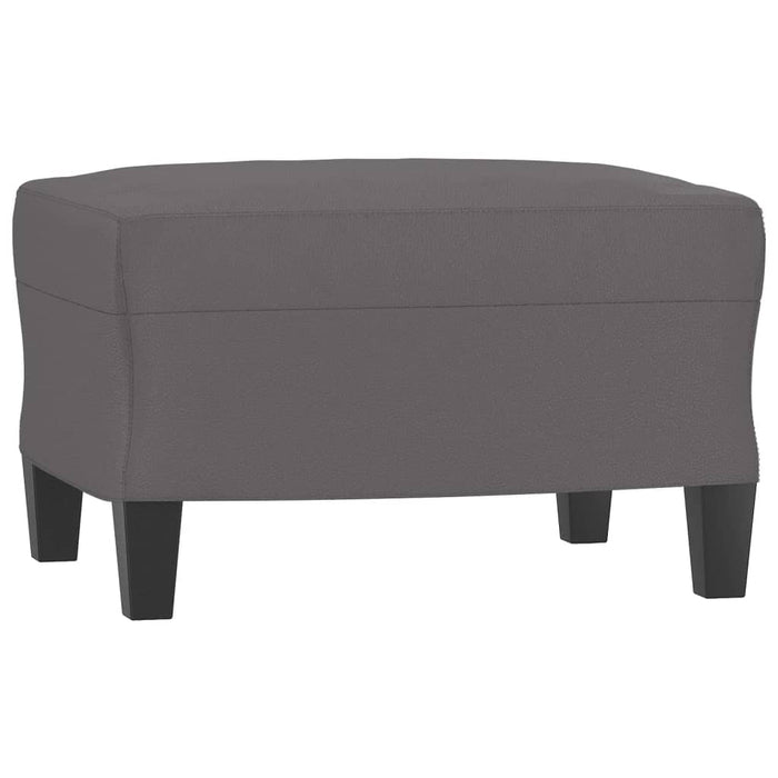 Fotoliu canapea cu taburet, gri, 60 cm, piele ecologică - WALTI WALTI
