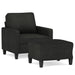Fotoliu canapea cu taburet, negru, 60 cm, material textil - WALTI WALTI